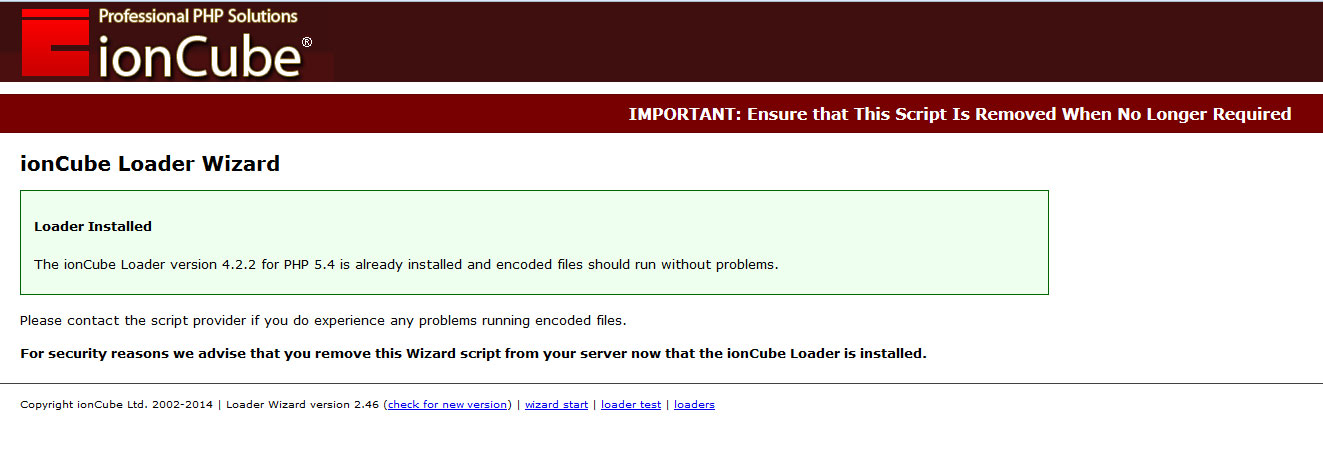 update iocube loaders with centos and plesk img 2