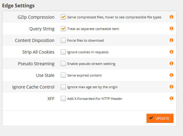 MaxCDN Edge Settings